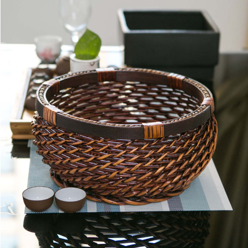Woven Storage Basket - Round Organizer Basket