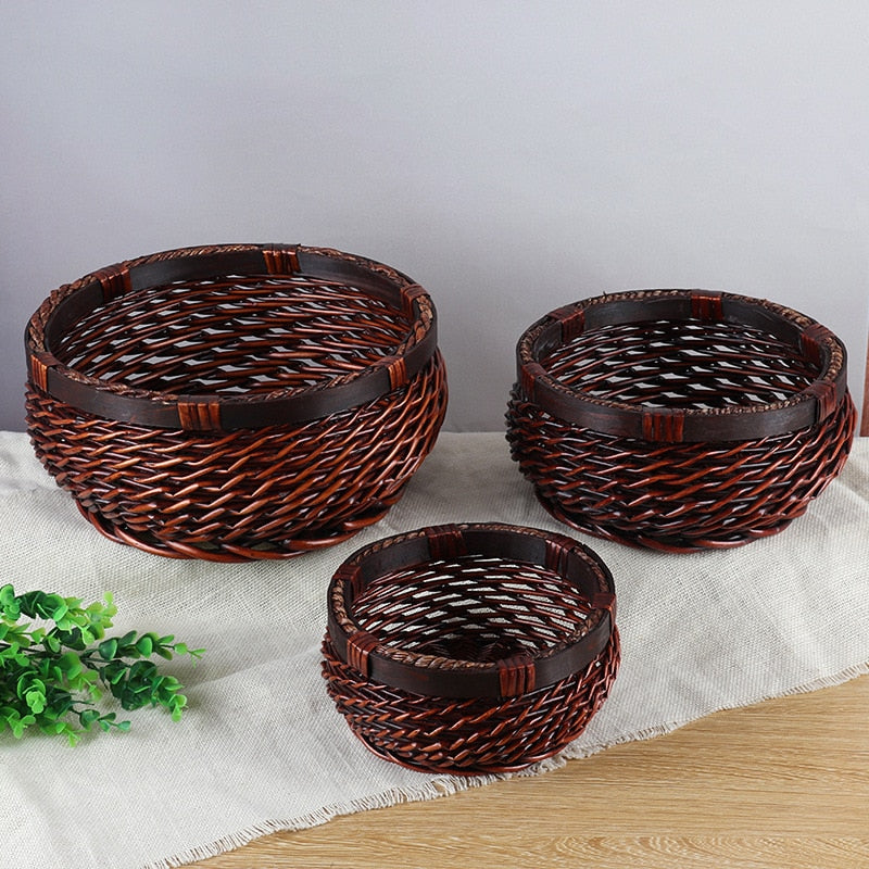 Woven Storage Basket - Round Organizer Basket
